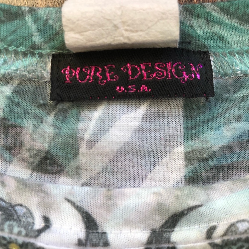 Pure Design Tee With Rhinestones Size L - Picture 6 of 6